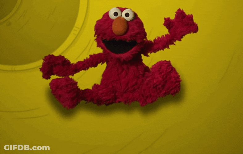 Elmo Sliding Into The Tunnel GIF