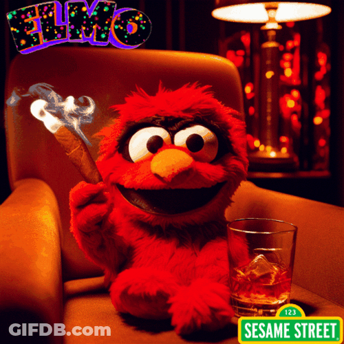 Elmo Smoking Cigar GIF