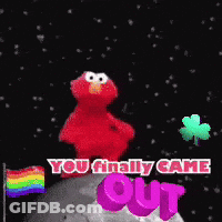Elmo Standing On Moon Saying You Finally Came Out GIF