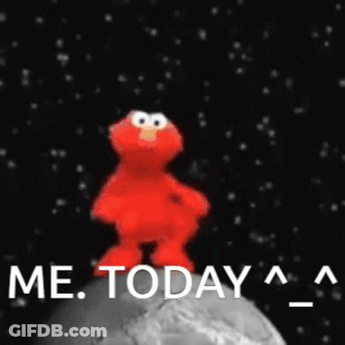 Elmo Standing On Rock Saying Me Today GIF