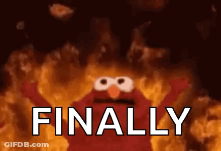 Elmo Surrounded By Flames Finally GIF