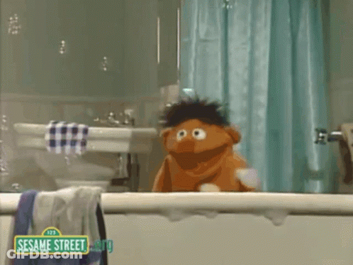 Elmo Taking A Bath In A Tub GIF