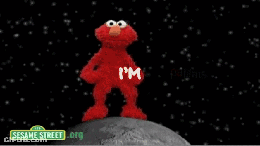 Elmo Toilet Dancing In Moon GIF