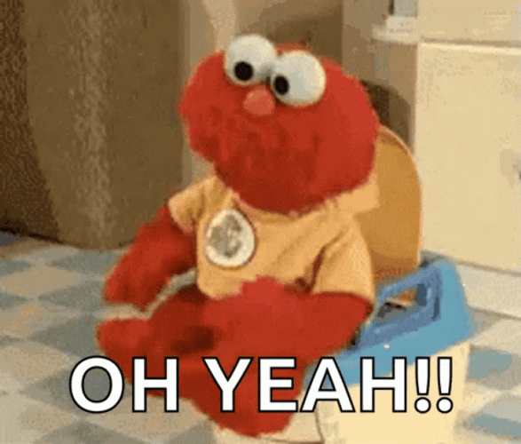 Elmo Toilet Excited Dance Oh Yeah GIF