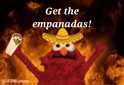 Elmo Wearing Sombrero Holding Burrito Get The Empanadas GIF