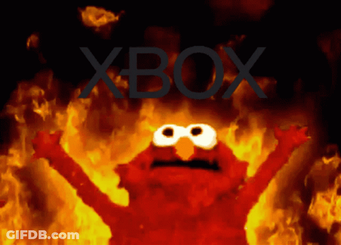 Elmo Xbox Fiery Background GIF
