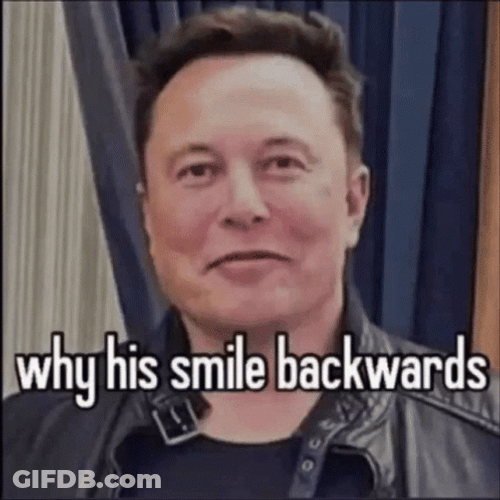 Elon Musk Backward Smile Meme GIF