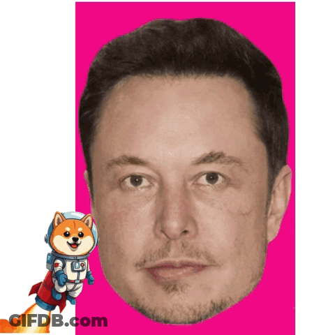 Elon Musk Beside Cartoon Space Dog GIF