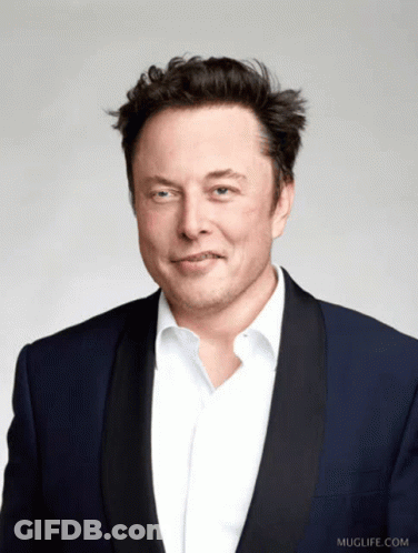 Elon Musk Blue Suit White Shirt Muglife.com GIF