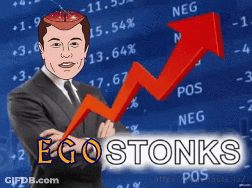 Elon Musk Cartoon Ego Stonks GIF