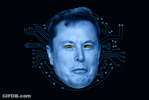 Elon Musk Face With Circuit Board GIF