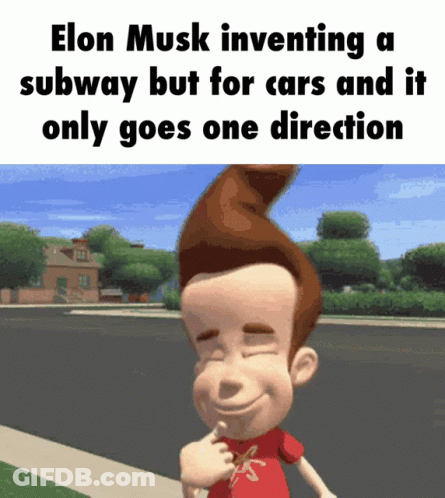 Elon Musk Inventing Subway For Cars With Jimmy Neutron GIF