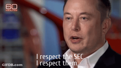 Elon Musk Says " I Respect The Sec I Respect Them " In A 60 Minutes Interview GIF