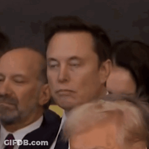 Elon Musk Sitting In Crowd With Eyes Closed GIF