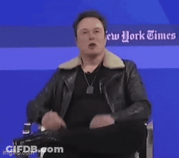 Elon Musk Sitting In Front Of Blue Wall GIF