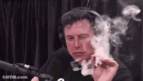 Elon Musk Smoking Marijuana Joint With Headphones And Microphone GIF