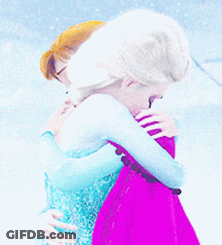 Elsa And Anna Hugging GIF