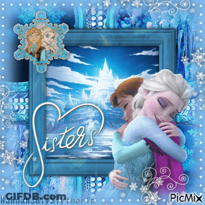 Elsa And Anna Hugging Sisters GIF