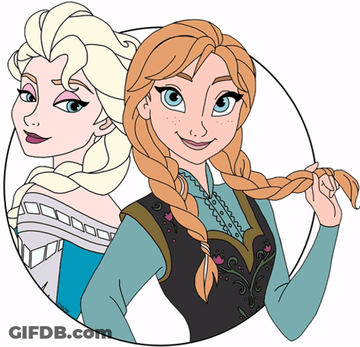 Elsa And Anna Story Book Style GIF