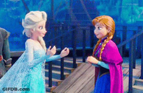Elsa And Anna Talking GIF