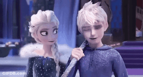 Elsa And Jack Frost Standing Together GIF