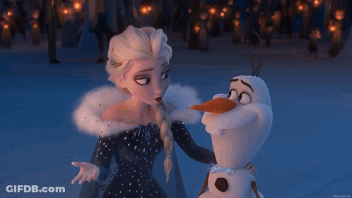 Elsa And Olaf Looking At Each Other GIF