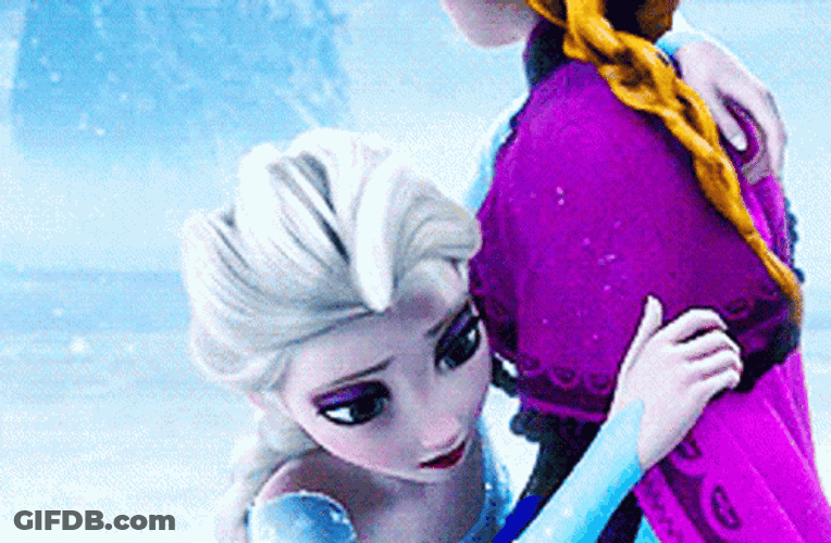 Elsa Calling Frozen Anna GIF