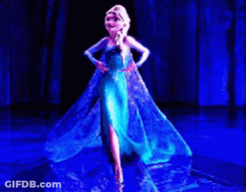 Elsa From Frozen Dancing In Blue Dress GIF