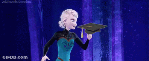 Elsa From Frozen Holding Graduation Cap GIF