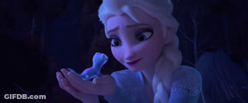 Elsa From Frozen Holding Lizard GIF