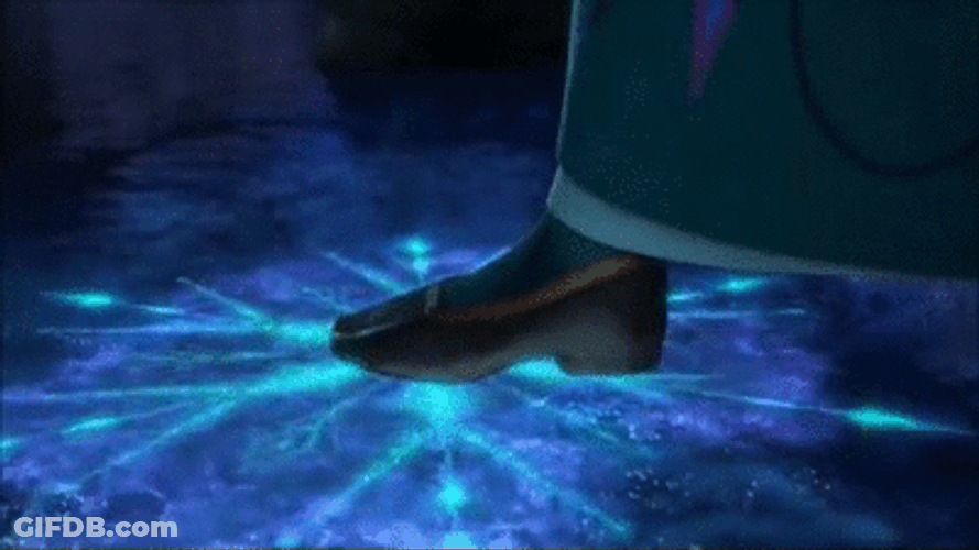Elsa Running In Frozen Ocean GIF
