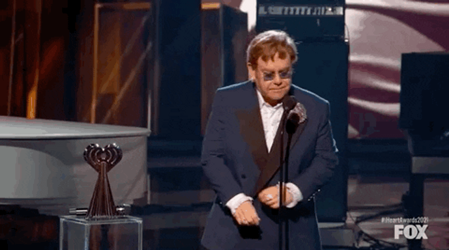 Elton John At IHeart Radio Music Awards GIF