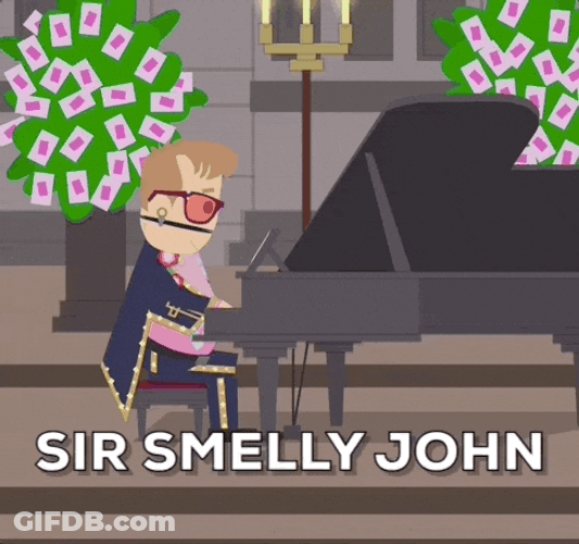 Elton John On South Park TV Show GIF