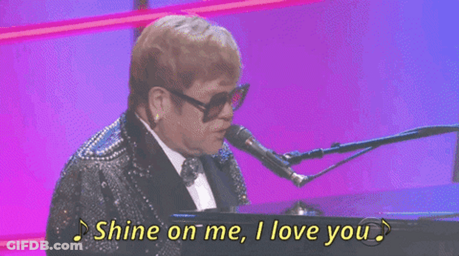 Elton John Performing At Grammys GIF