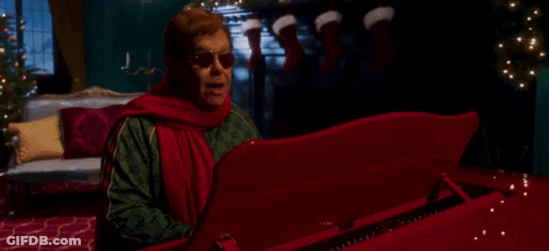 Elton John Playing Red Piano GIF
