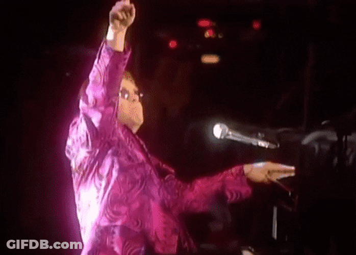 Elton John Raising One Finger GIF