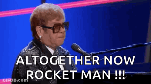 Elton John Singing Into Microphone With Sunglasses GIF