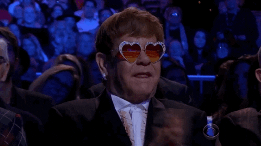 Elton John Smiling And Applauding GIF
