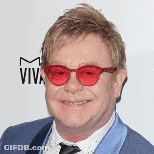 Elton John Wearing Red Eyeglasses GIF