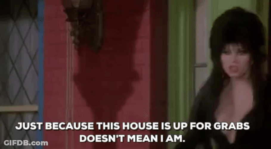 Elvira Speaking Angrily GIF