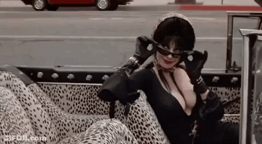 Elvira Taking Off Her Shades GIF