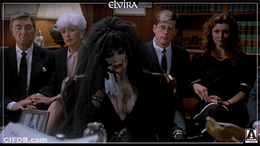 Elvira Wiping Her Tears With Handkerchief GIF