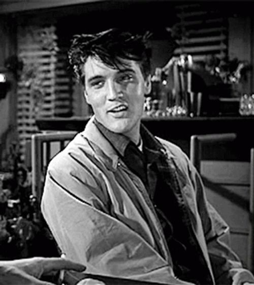 Elvis Presley Black And White Vintage GIF