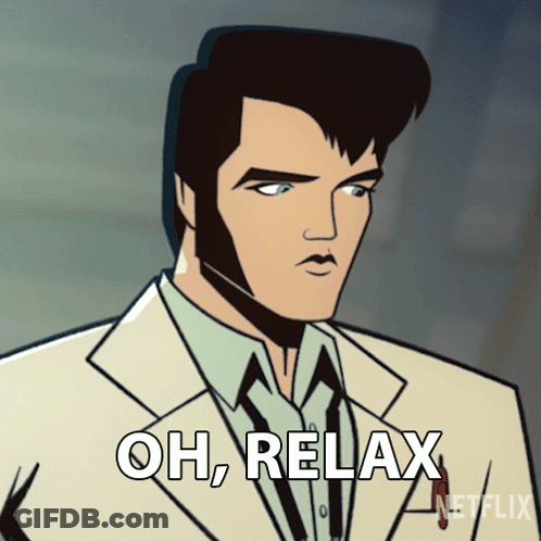 Elvis Presley Cartoon Saying Oh Relax GIF