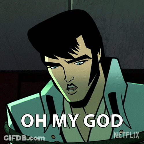 Elvis Presley Cartoon With Oh My God GIF