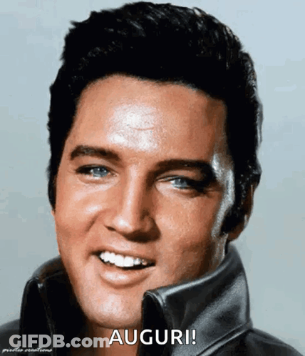 Elvis Presley Close Up With Auguri GIF