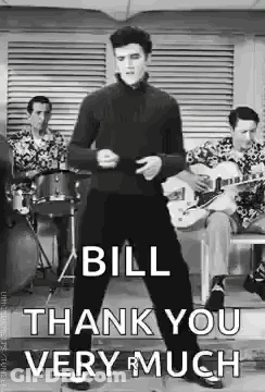 Elvis Presley Is Dancing In A Black And White Photo With A Group Of Men Behind Him . GIF