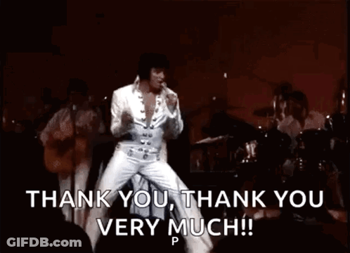 Elvis Presley Is Dancing On Stage And Saying Thank You GIF