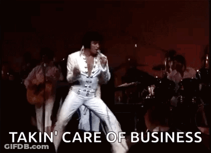 Elvis Presley Is Dancing On Stage While Playing A Guitar And Singing . GIF