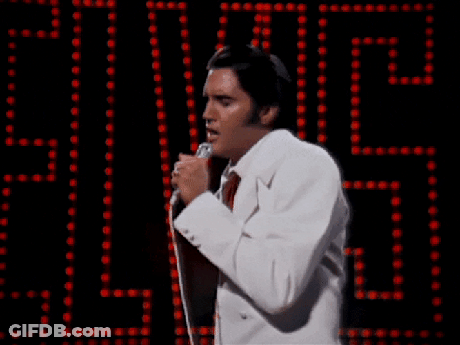 Elvis Singing On Stage Classic Look GIF